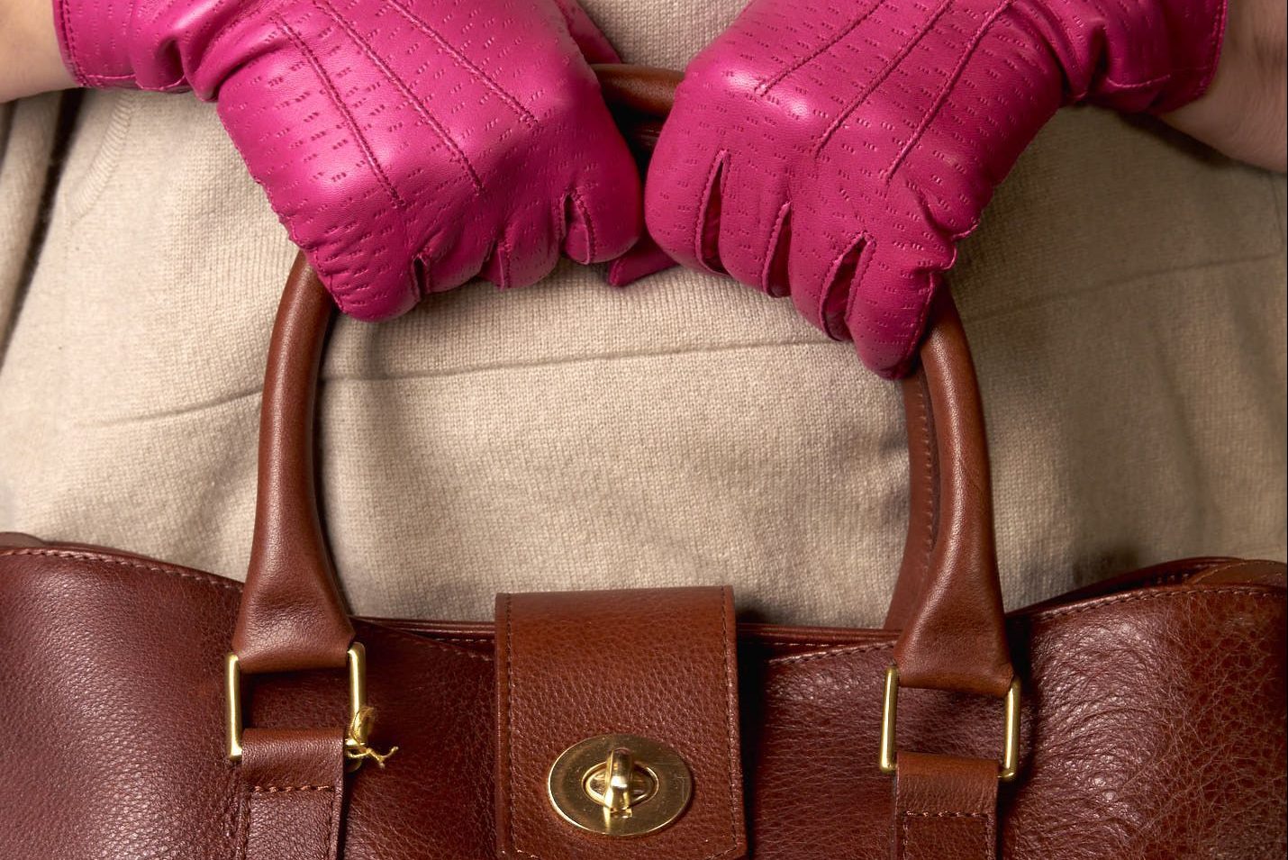 Vintage Pittards Tan Brown Leather Gloves 