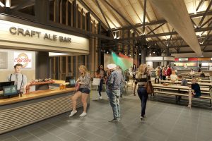 Artists impression of the food hall at Darley Street Market